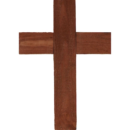 Ekena Millwork 16"W x 24"H x 3/4"D Vintage Farmhouse Cross, Barnwood Decor Collection, Salvage Red DECR016X024X0750CRSRD